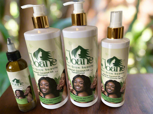 Kit Natural Coconut Oil shampoo and conditioner Amla oil and leaves conditioner 4 units