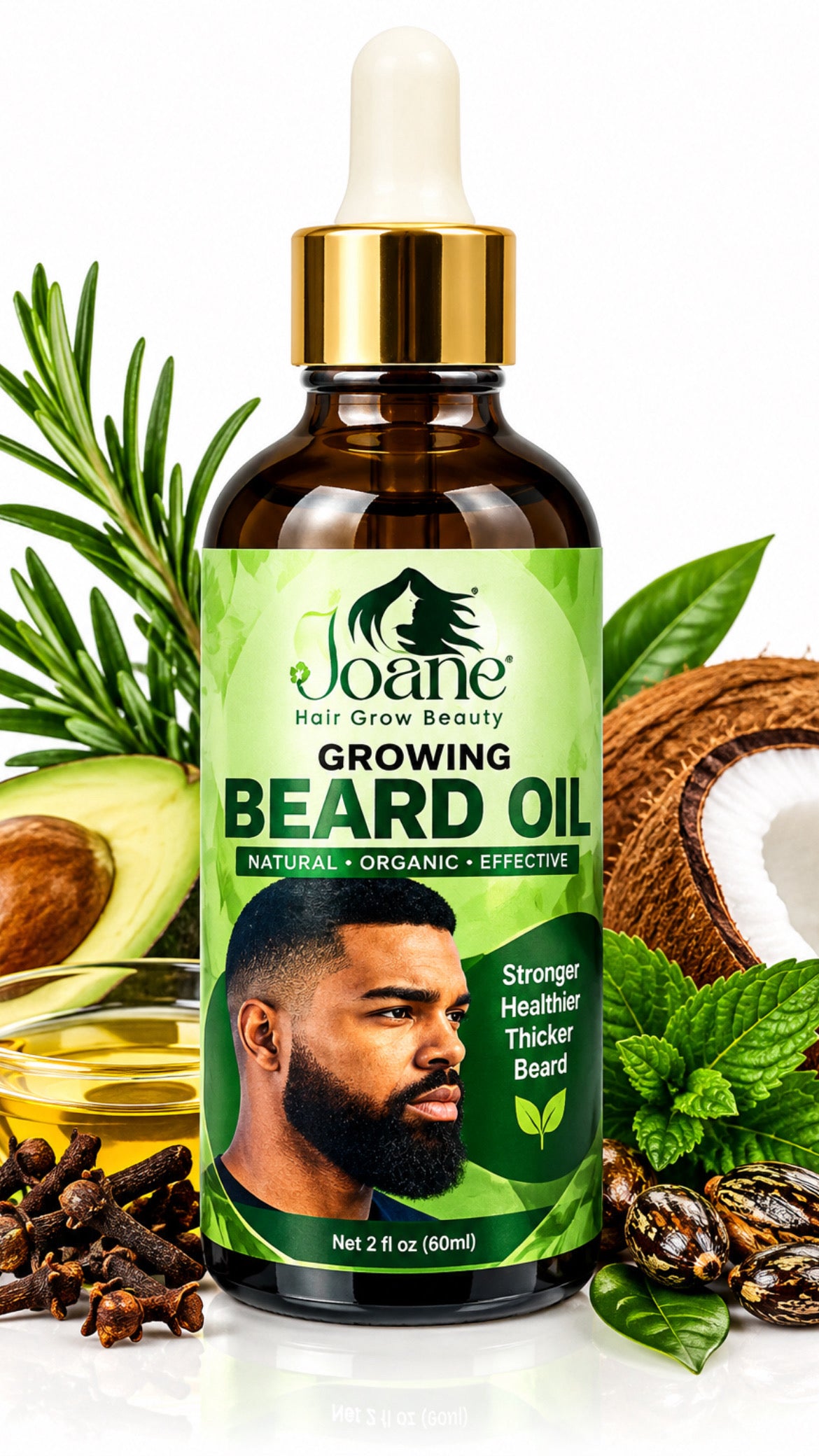 Beard growth oil care and hair roots